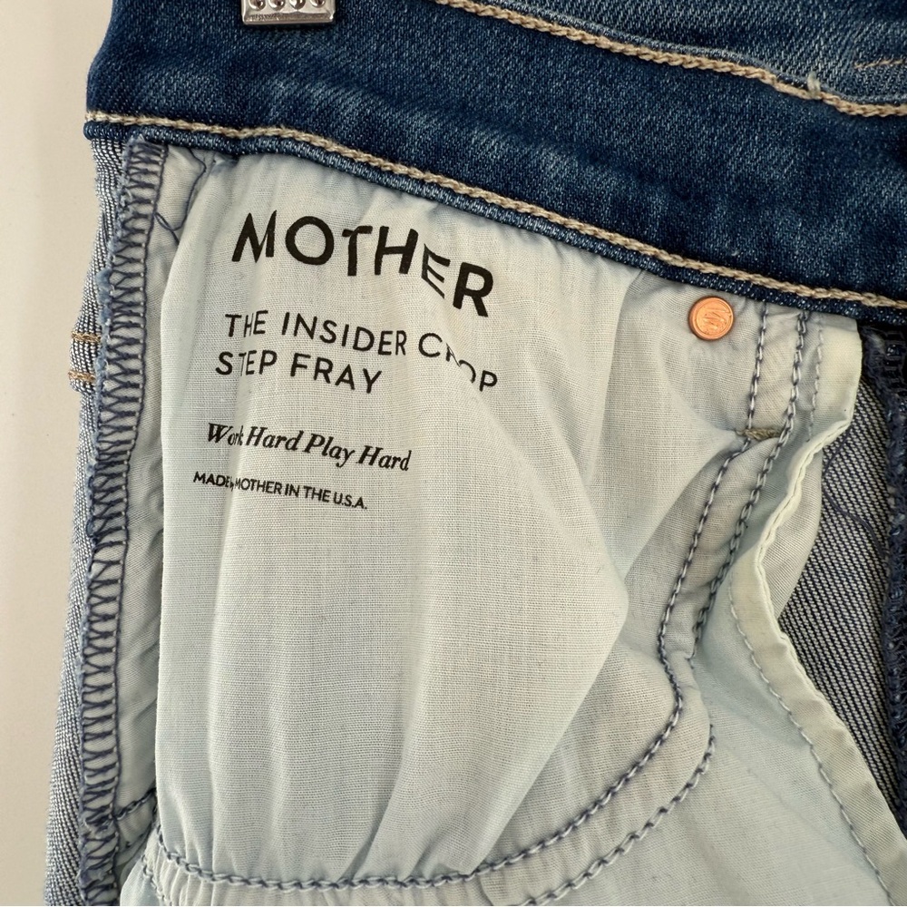 NWT MOTHER The Insider Crop Step Fray Work Hard Play Hard Size 26 - Picture 8 of 14